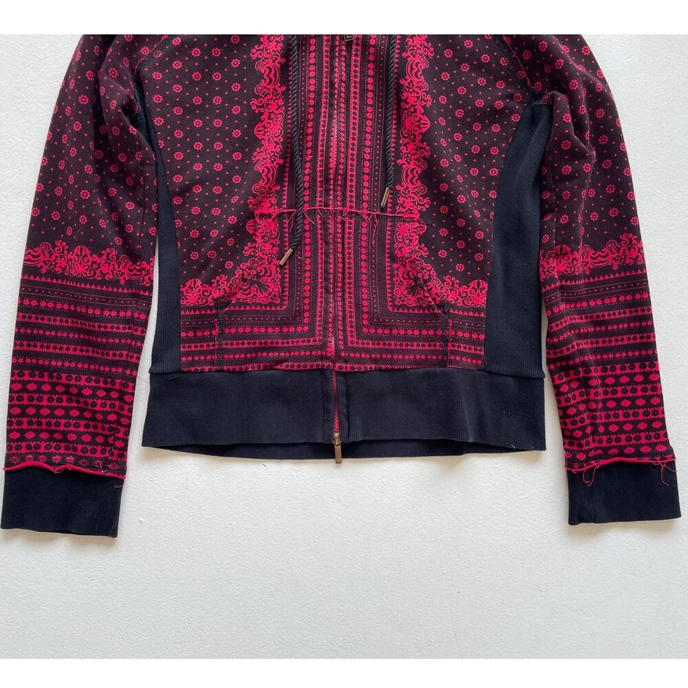 Red By Marc Ecko Y2K 2010s Red Bandana Womens Hoodie / Sz L / Slim Fit Cropped - Picture 5 of 11